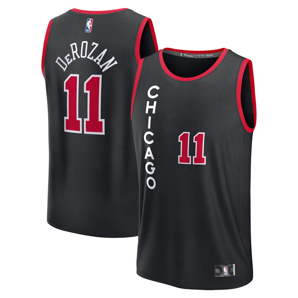 DeMar DeRozan Chicago Bulls Fanatics Branded Youth 2023/24 Fast Break Jersey - Black - City Edition