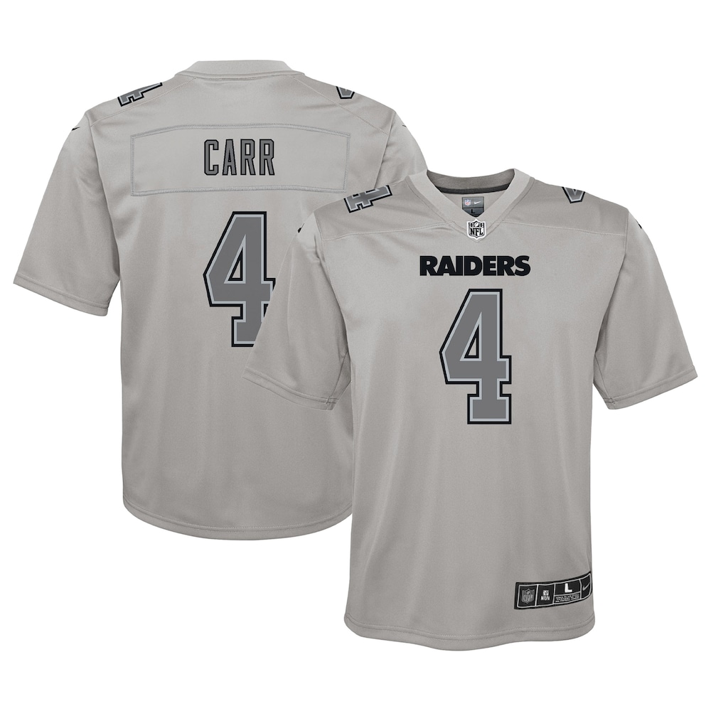 Derek Carr Las Vegas Raiders Youth Atmosphere Game Jersey - Gray