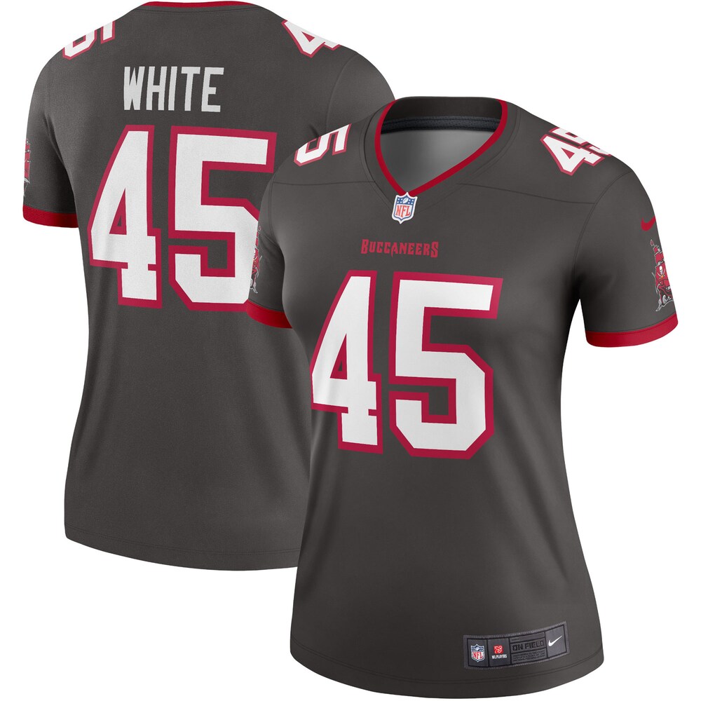 Devin White Tampa Bay Buccaneers Women's Alternate Legend Player Performance Top - Pewter