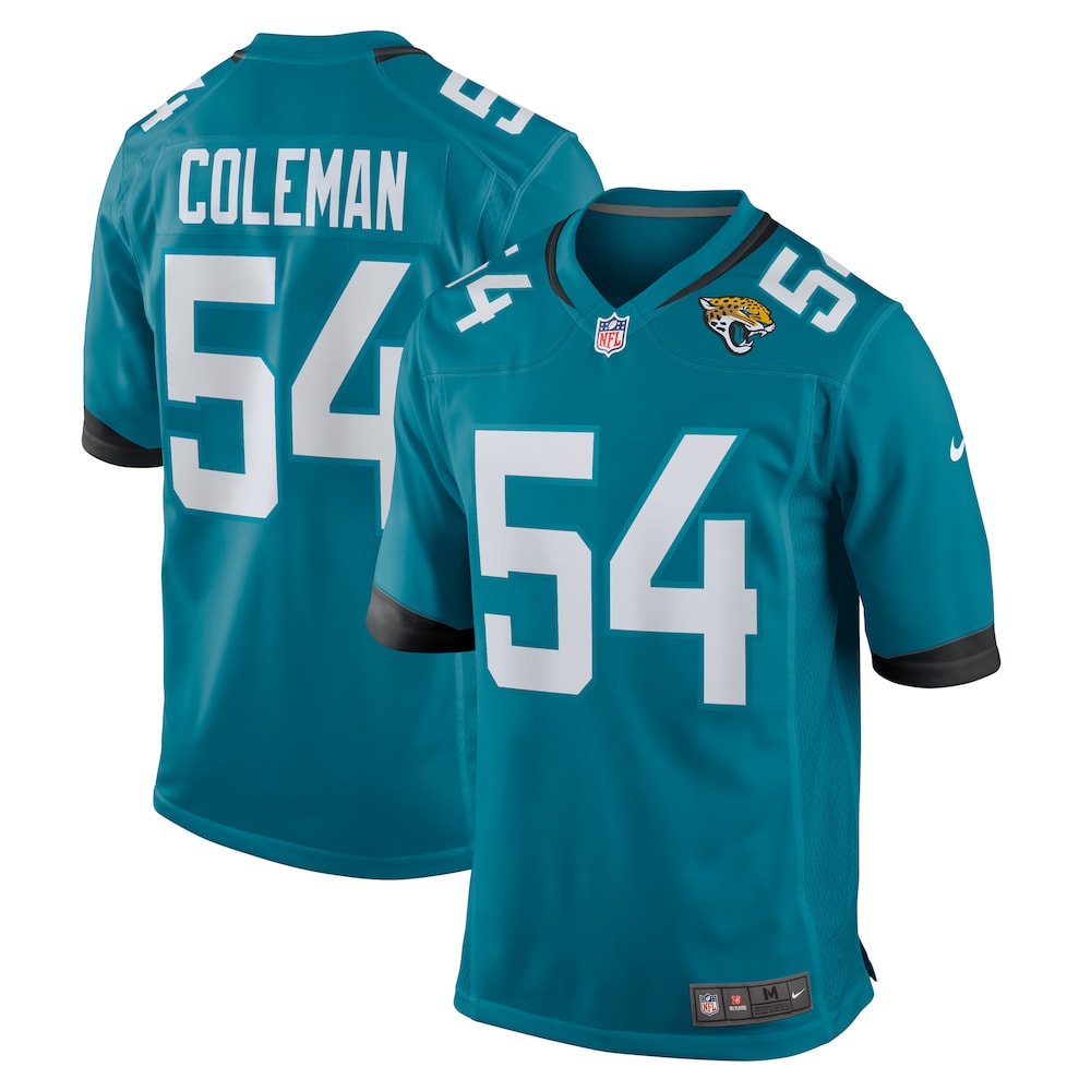 DJ Coleman Jacksonville Jaguars  Game Jersey |  Teal