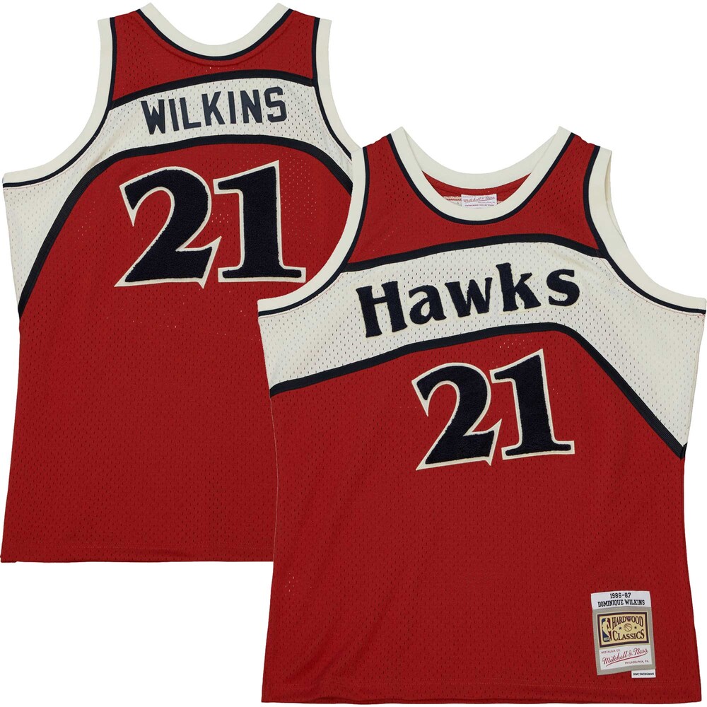 Dominique Wilkins Atlanta Hawks Mitchell & Ness Hardwood Classics Off-Court Swingman Jersey - Red