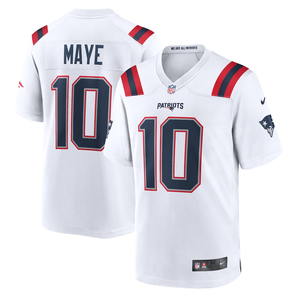 Drake Maye New England Patriots Nike  Player Game Jersey - White