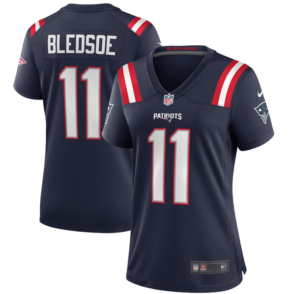 Drew Bledsoe New England Patriots Women's Game Retired Player Jersey - Navy