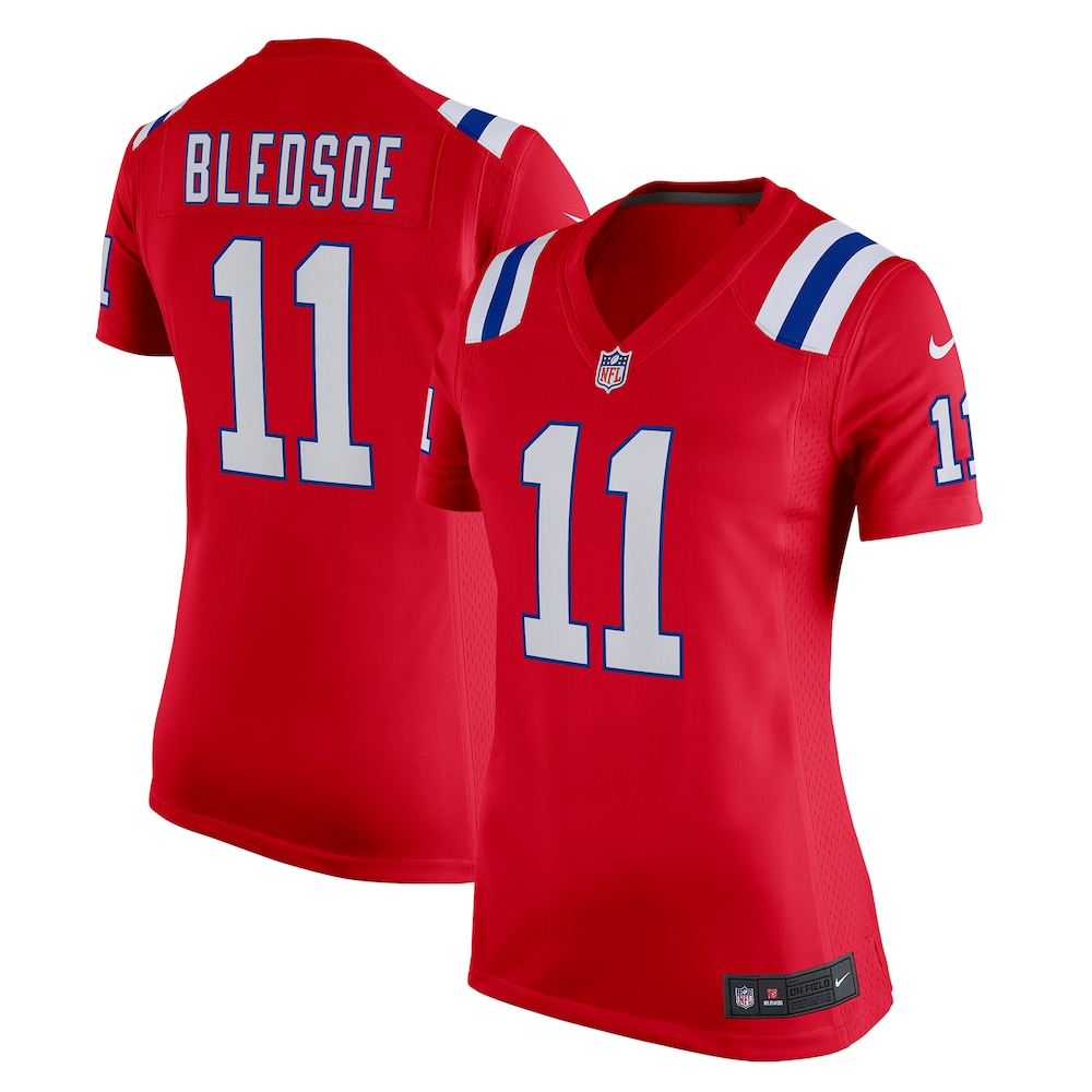 Drew Bledsoe New England Patriots Women's Retired Game Jersey - Red