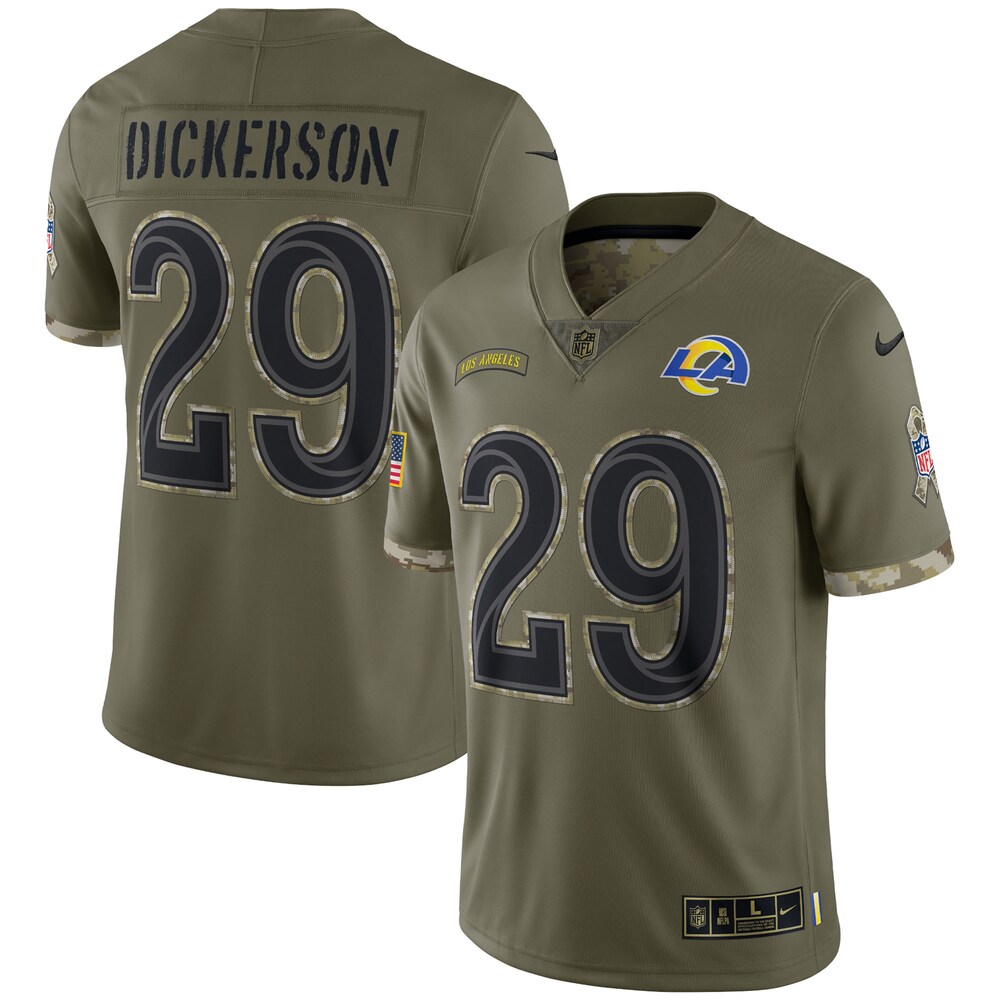 Eric Dickerson Los Angeles Rams Salute To Service Retired Player Limited Jersey | Olive