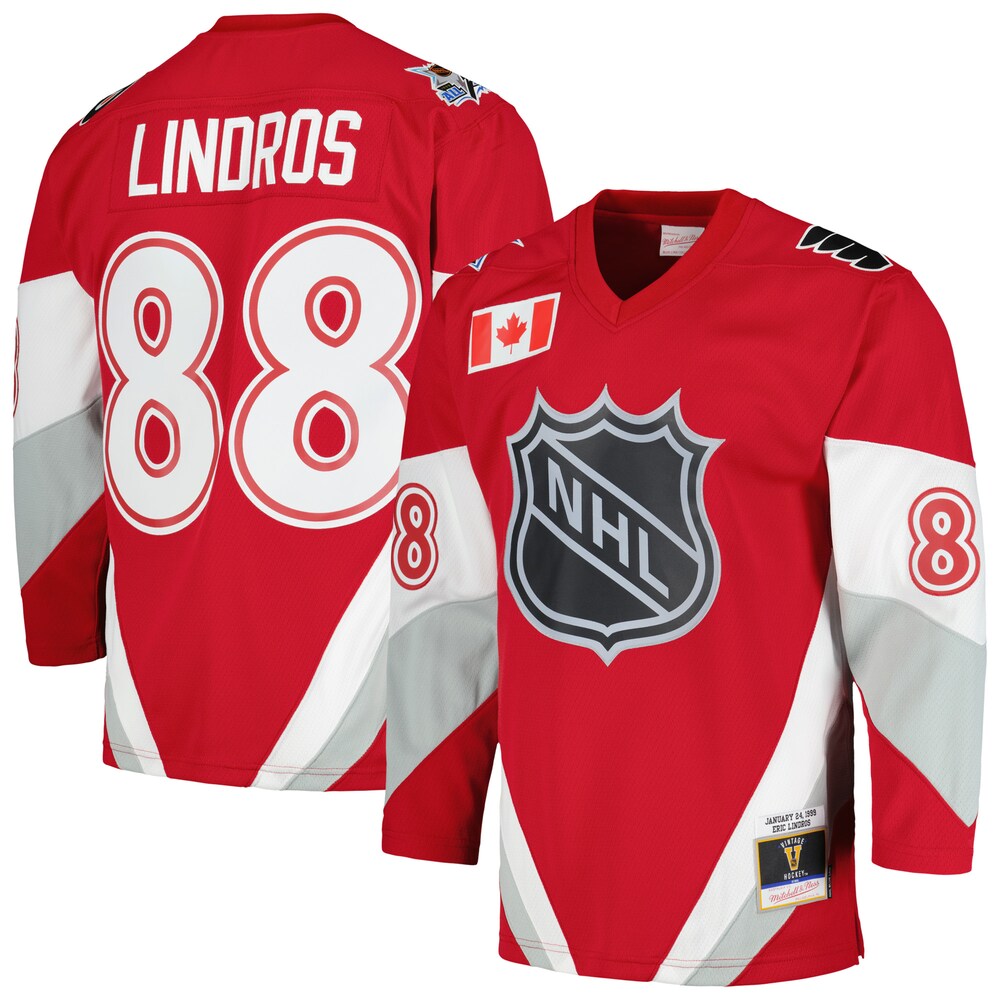 Eric Lindros Mitchell & Ness  1999 NHL All-Star Game Blue Line Player Jersey - Scarlet