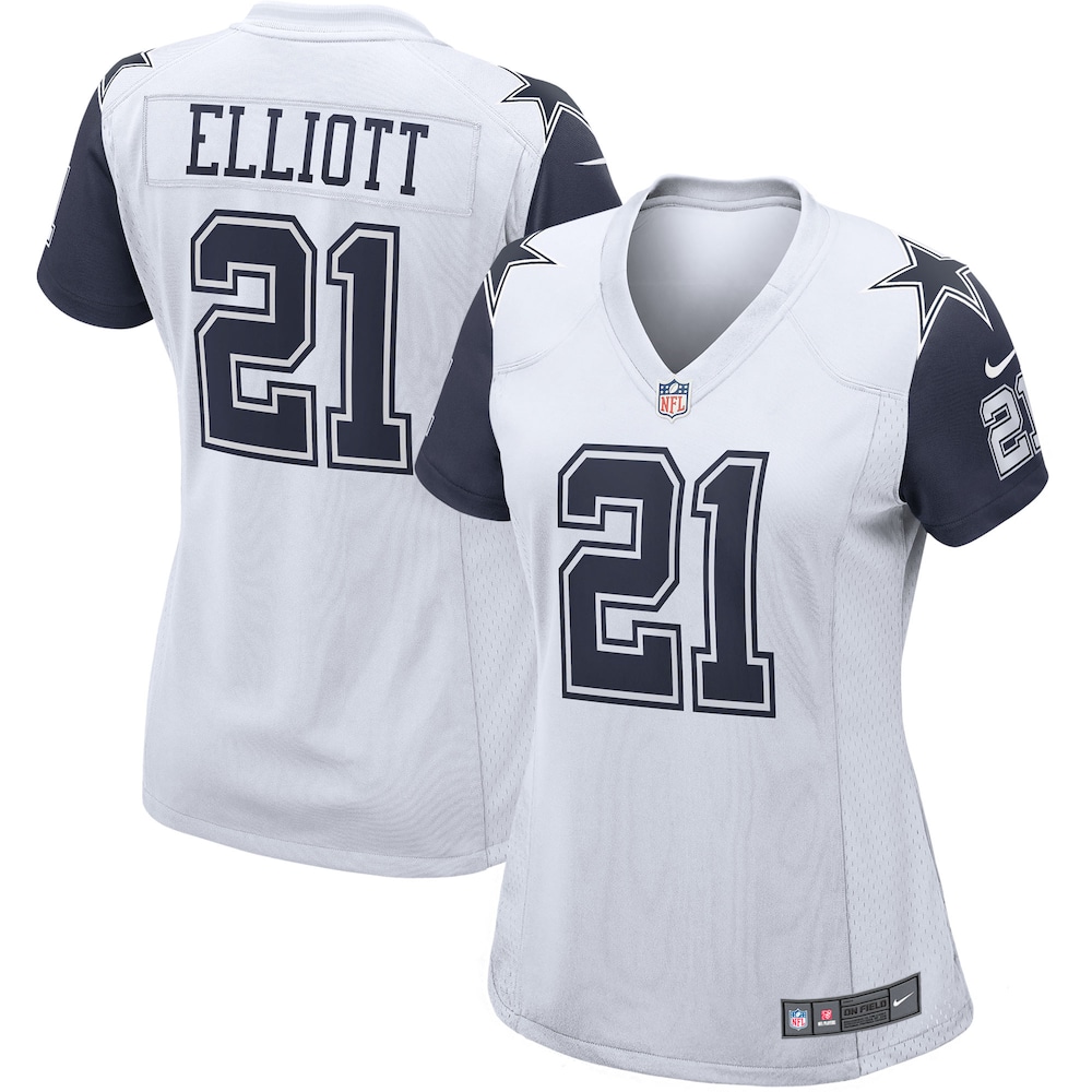 Ezekiel Elliott Dallas Cowboys Women's Alternate Game Jersey - White