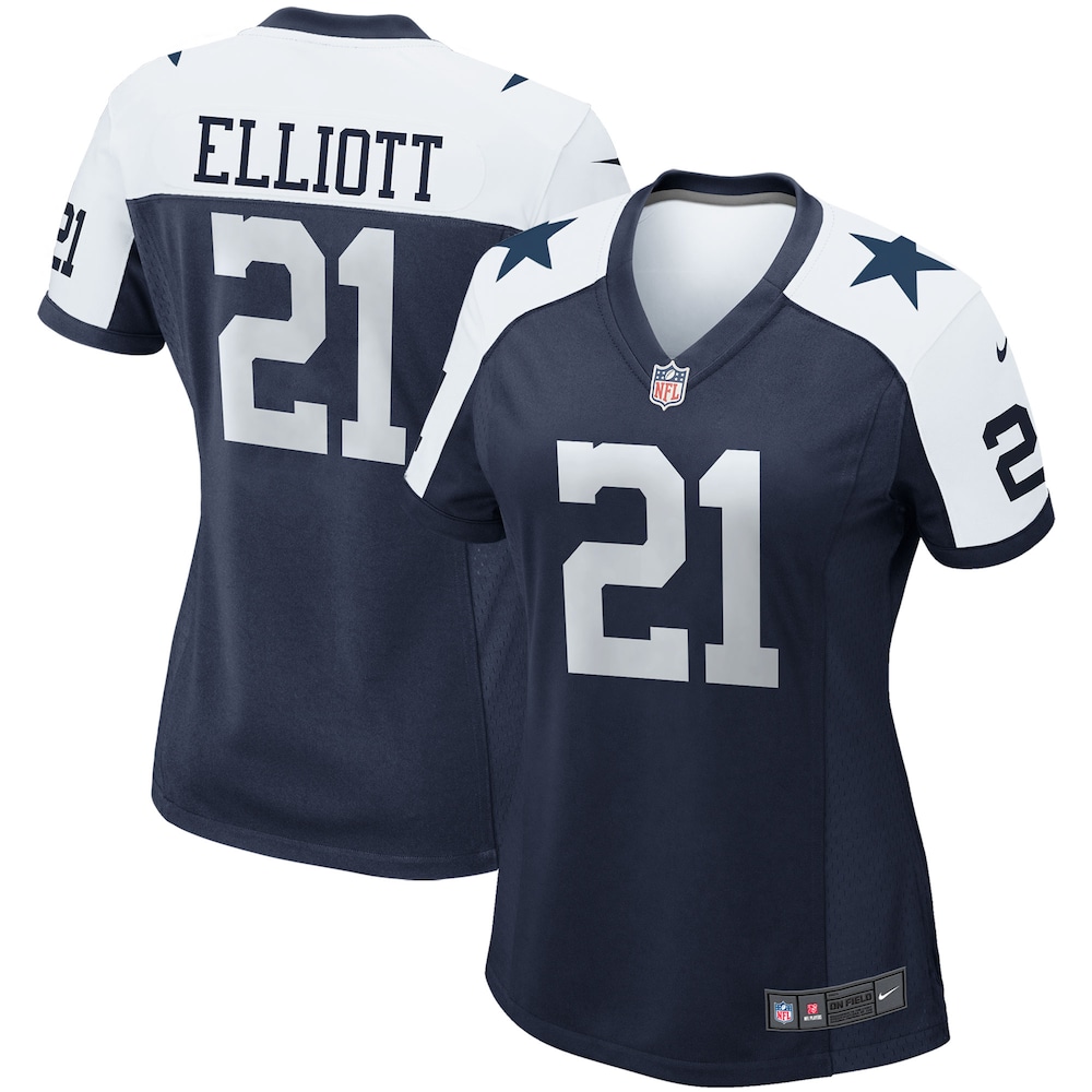 Ezekiel Elliott Dallas Cowboys Women's Alternate Game Team Jersey - Navy