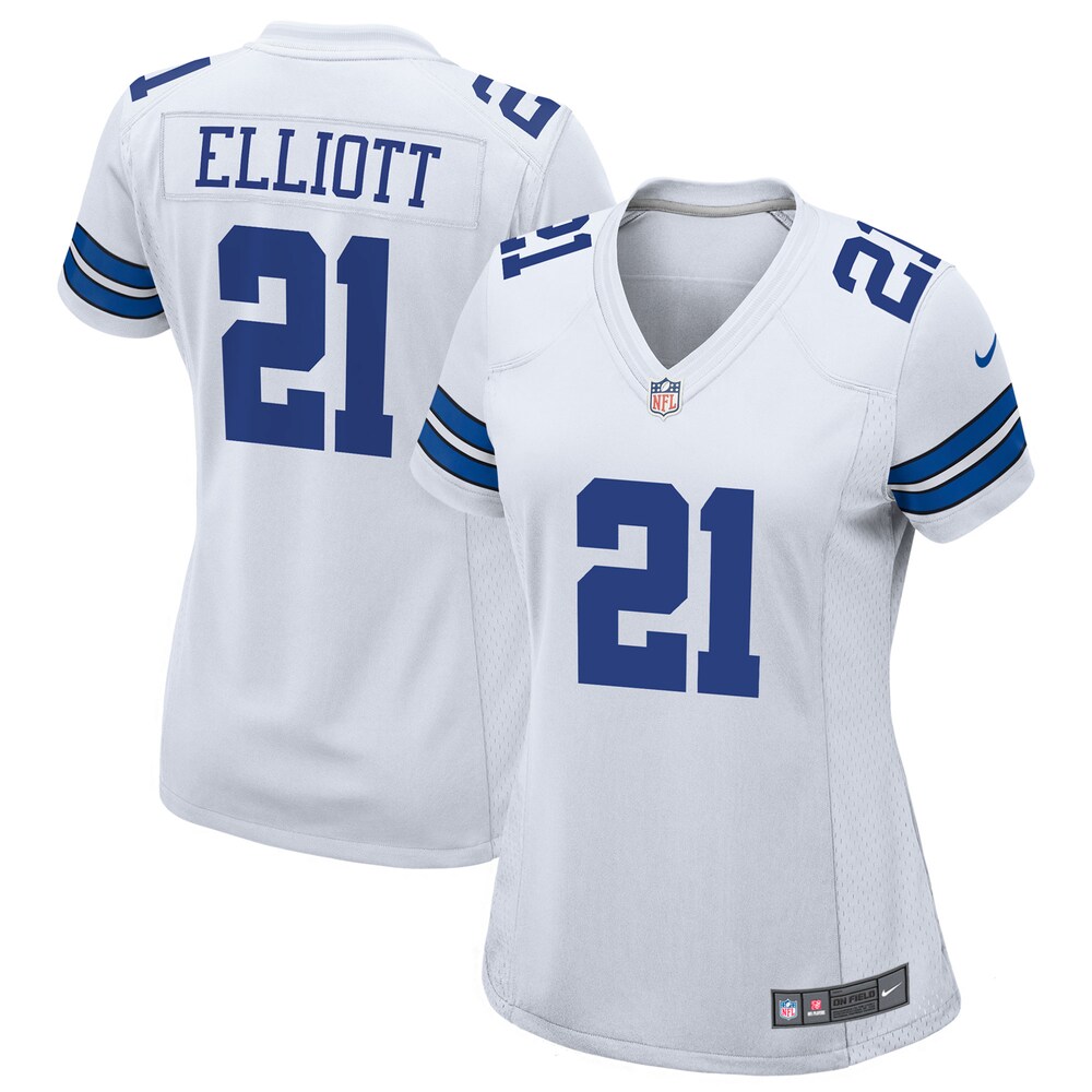 Ezekiel Elliott Dallas Cowboys Women's Team Game Jersey - White