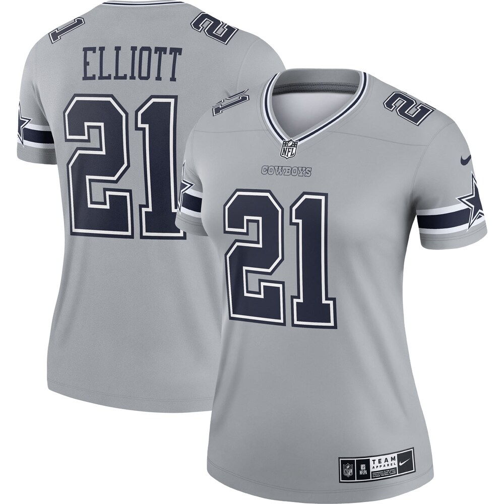 Ezekiel Elliott Dallas Cowboys Women's Inverted Legend Jersey | Gray