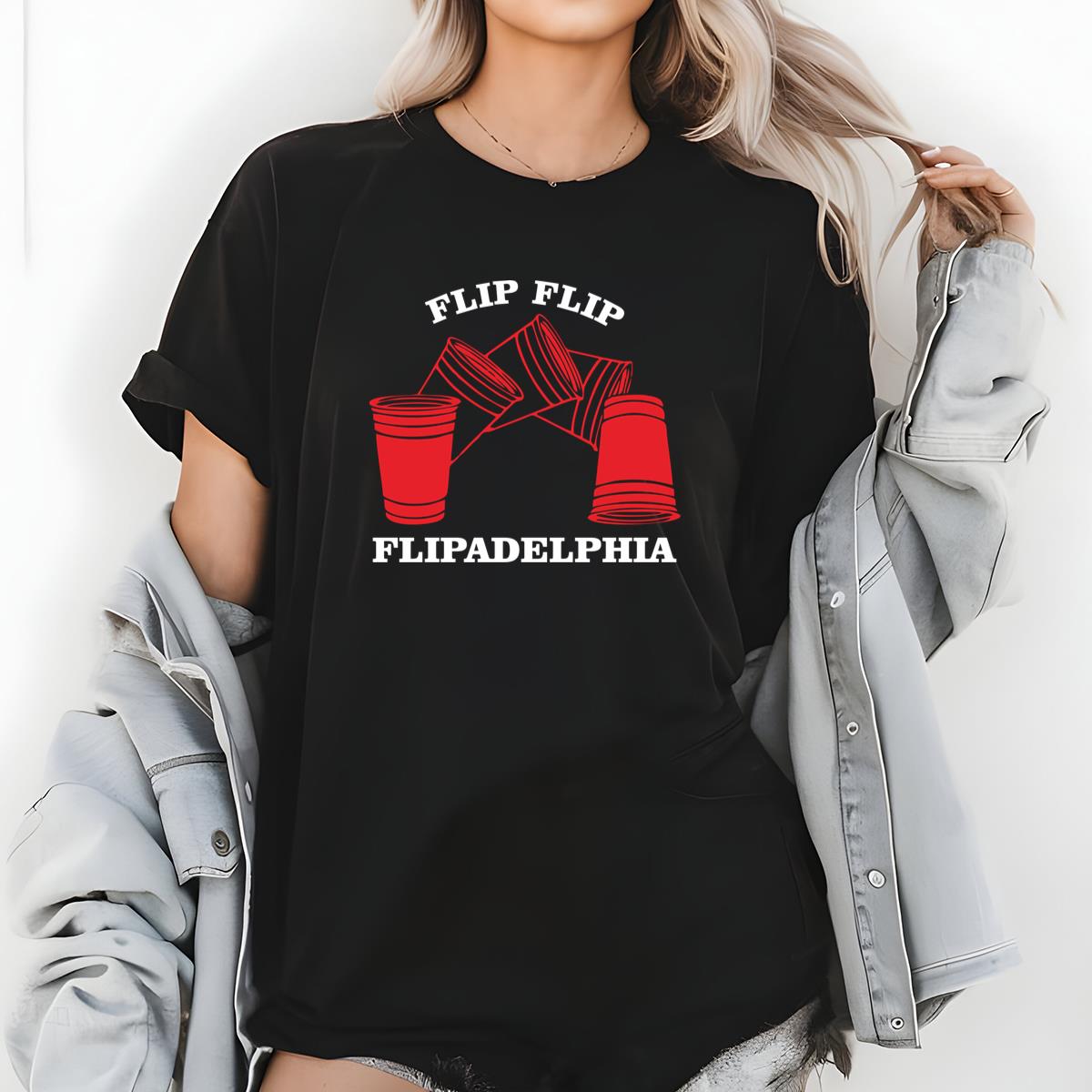 Flip Cup Beer Pong Drinking Game Graphic Tee
