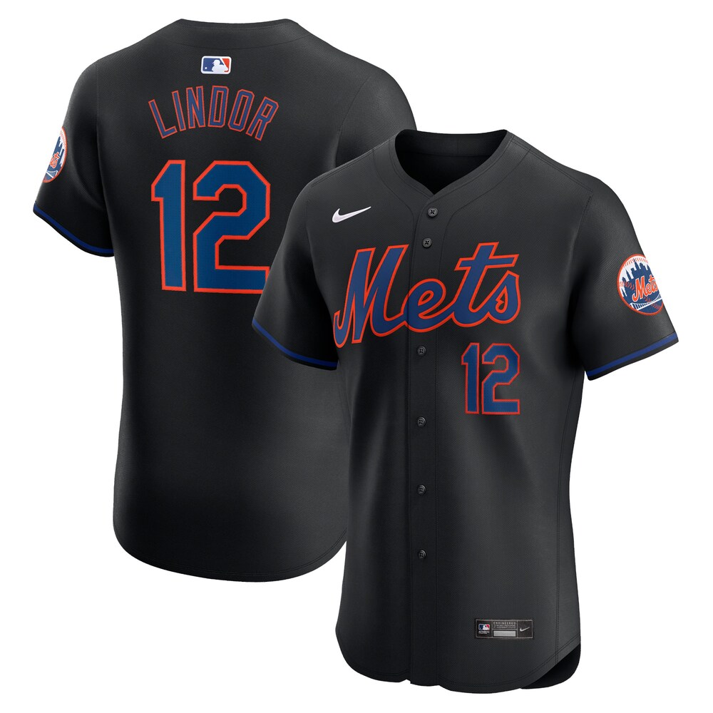 Francisco Lindor New York Mets Alternate Elite Player Jersey - Black