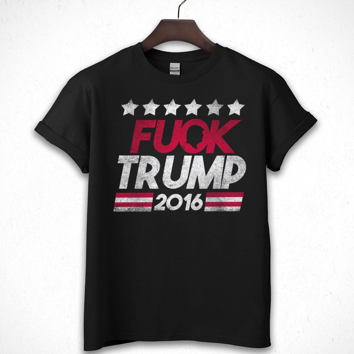 Fuck Trump 2016 Anti-Trump Protest Political Distressed Graphic Tee