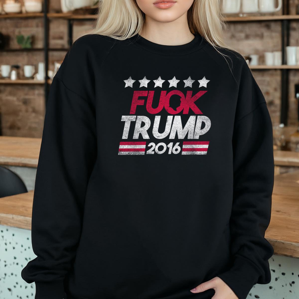 Fuck Trump 2016 Anti-Trump Protest Political Distressed Graphic Tee