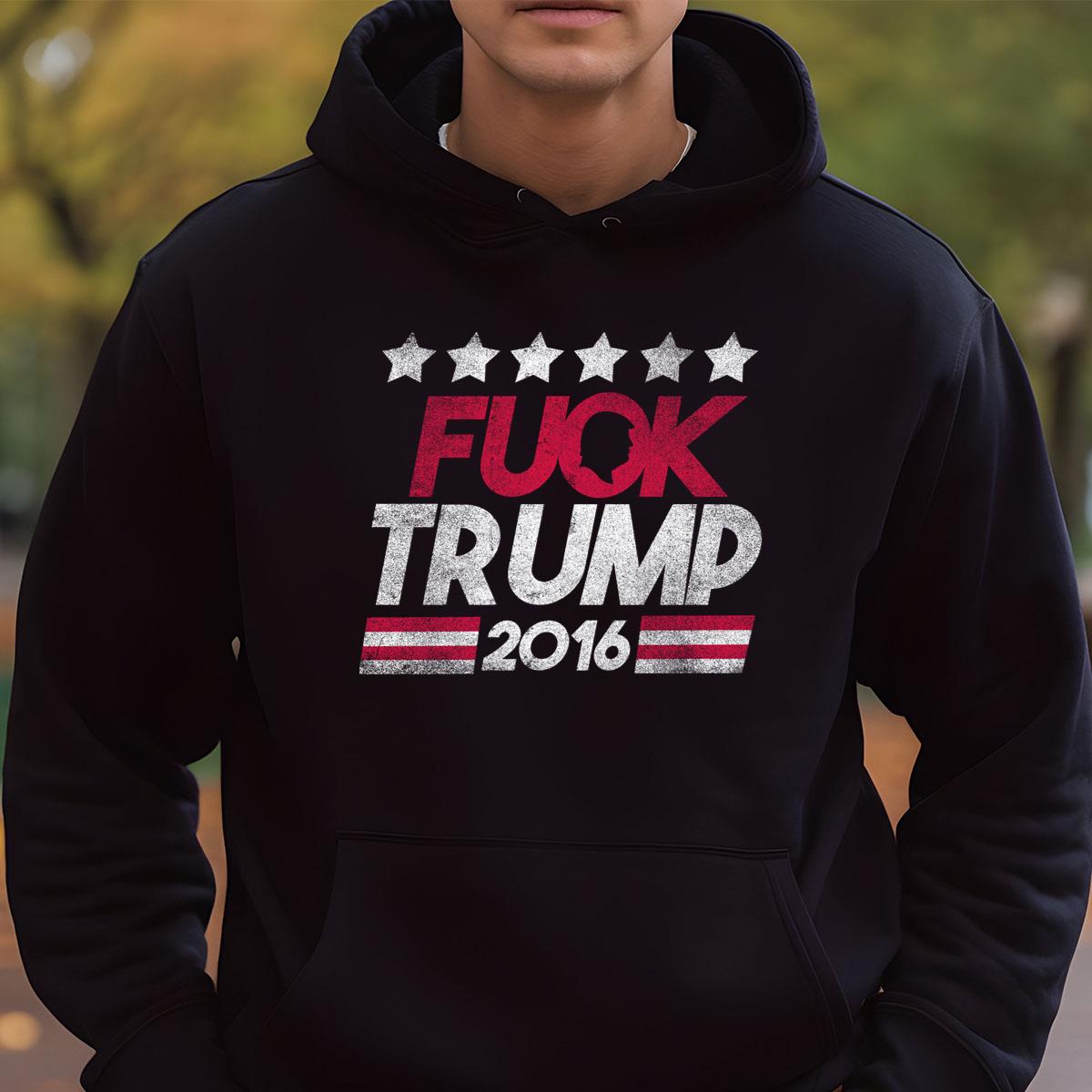 Fuck Trump 2016 Anti-Trump Protest Political Distressed Graphic Tee