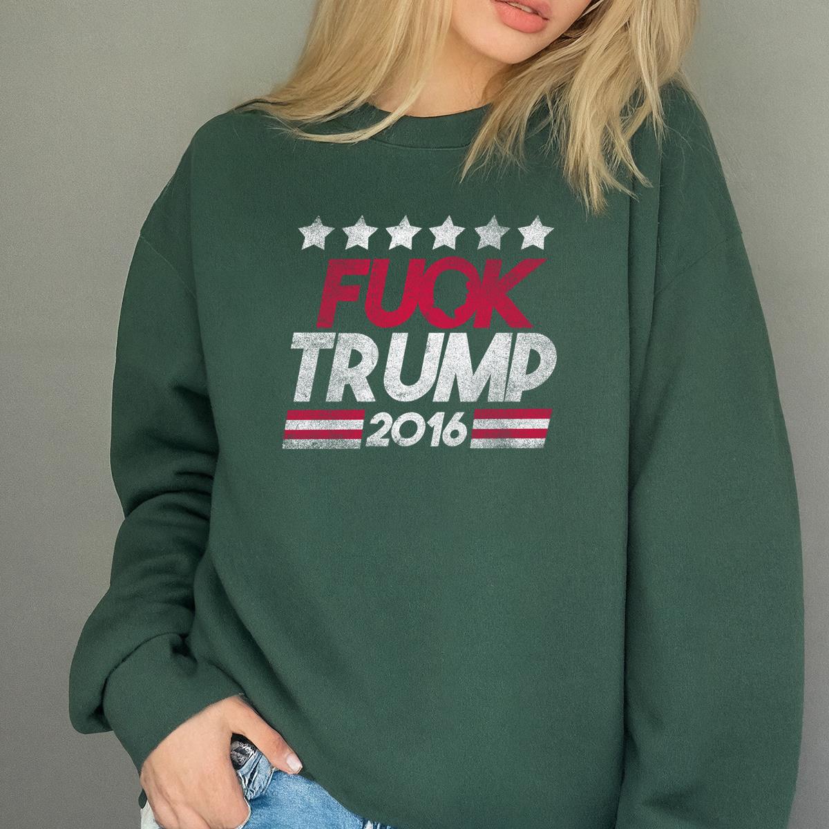 Fuck Trump 2016 Anti-Trump Protest Political Distressed Graphic Tee