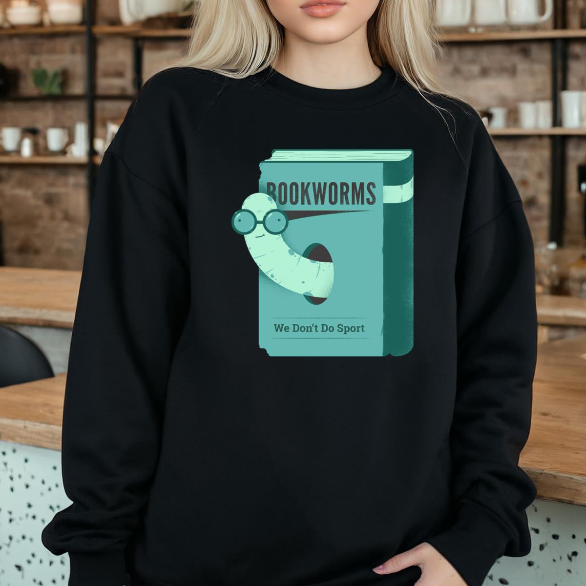 Funny Bookworm Nerd Glasses Graphic T-Shirt - We Don't Do Sport Tee