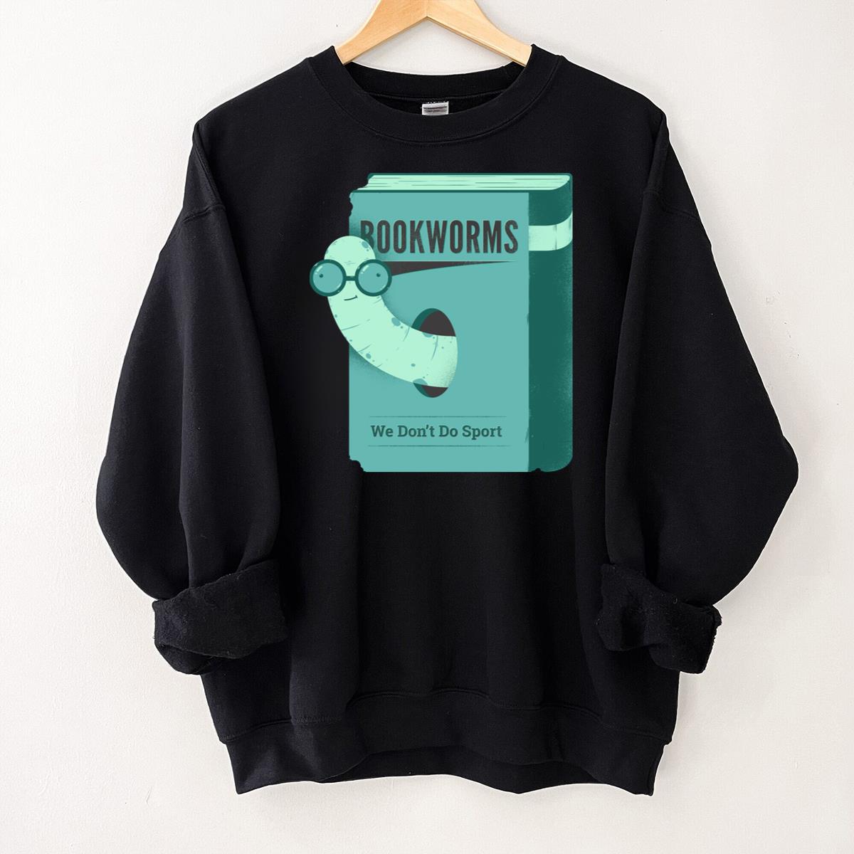 Funny Bookworm Nerd Glasses Graphic T-Shirt - We Don't Do Sport Tee