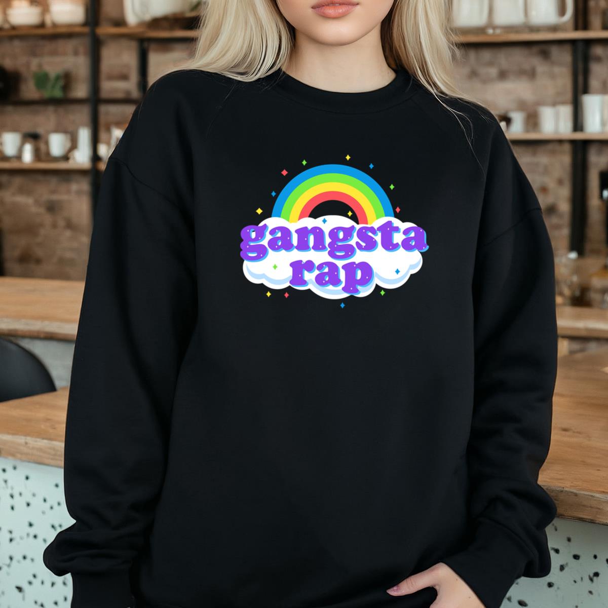 Gangsta Rap Rainbow Cloud Graphic T-Shirt
