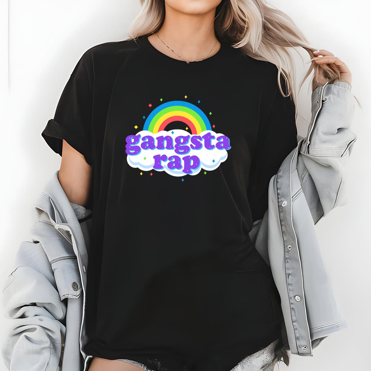 Gangsta Rap Rainbow Cloud Graphic T-Shirt