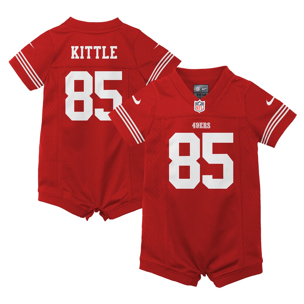 George Kittle San Francisco 49ers Infant Romper Game Jersey - Scarlet