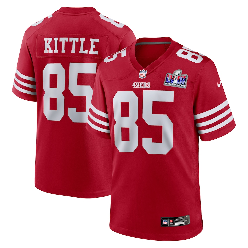 George Kittle San Francisco 49ers Super Bowl LVIII Game Jersey - Scarlet