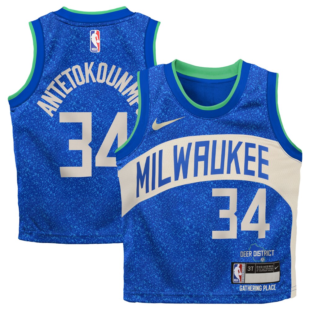 Giannis Antetokounmpo Milwaukee Bucks Infant Swingman Replica Jersey - City Edition - Royal