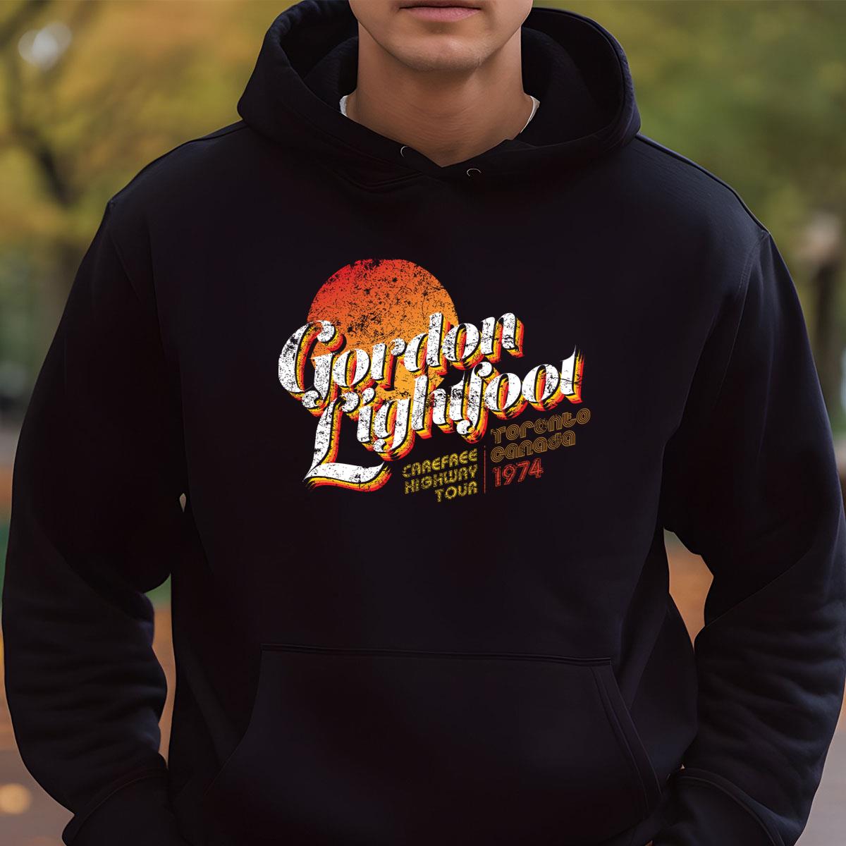 Gordon Lightfoot Carefree Highway Tour 1974 Toronto Canada Vintage Graphic Tee