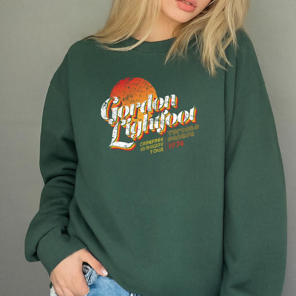 Gordon Lightfoot Carefree Highway Tour 1974 Toronto Canada Vintage Graphic Tee