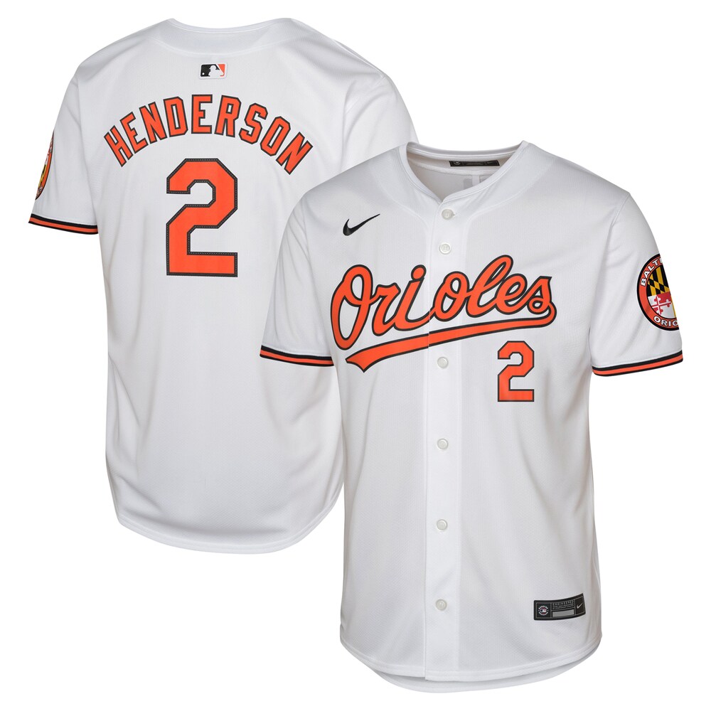 Gunnar Henderson Baltimore Orioles Youth Home Limited Jersey – White