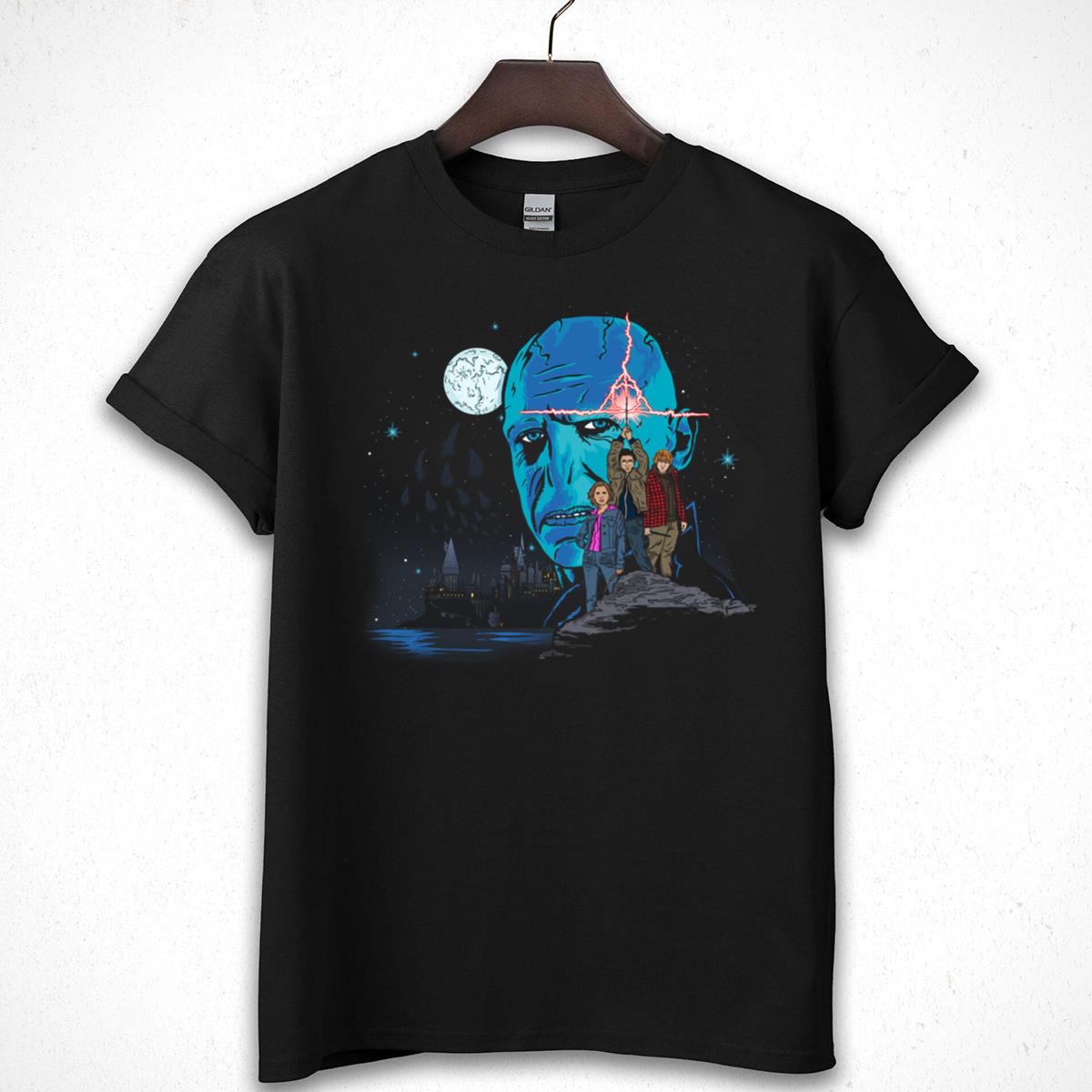 Harry Potter Trio Vs Voldemort Graphic Tee Wizards Magic Cool T-Shirt