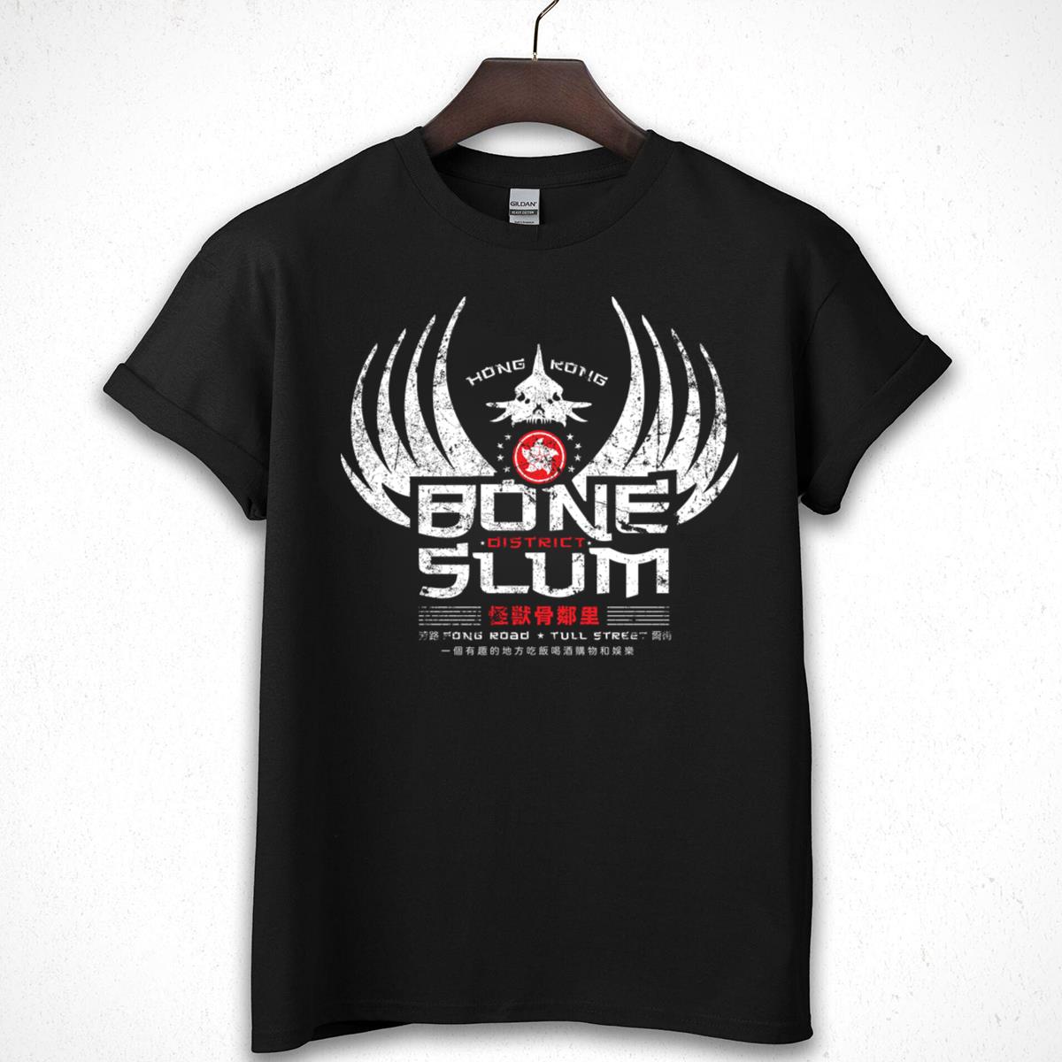 Hong Kong Bone District Slum Wings Skull Vintage Graphic T-Shirt