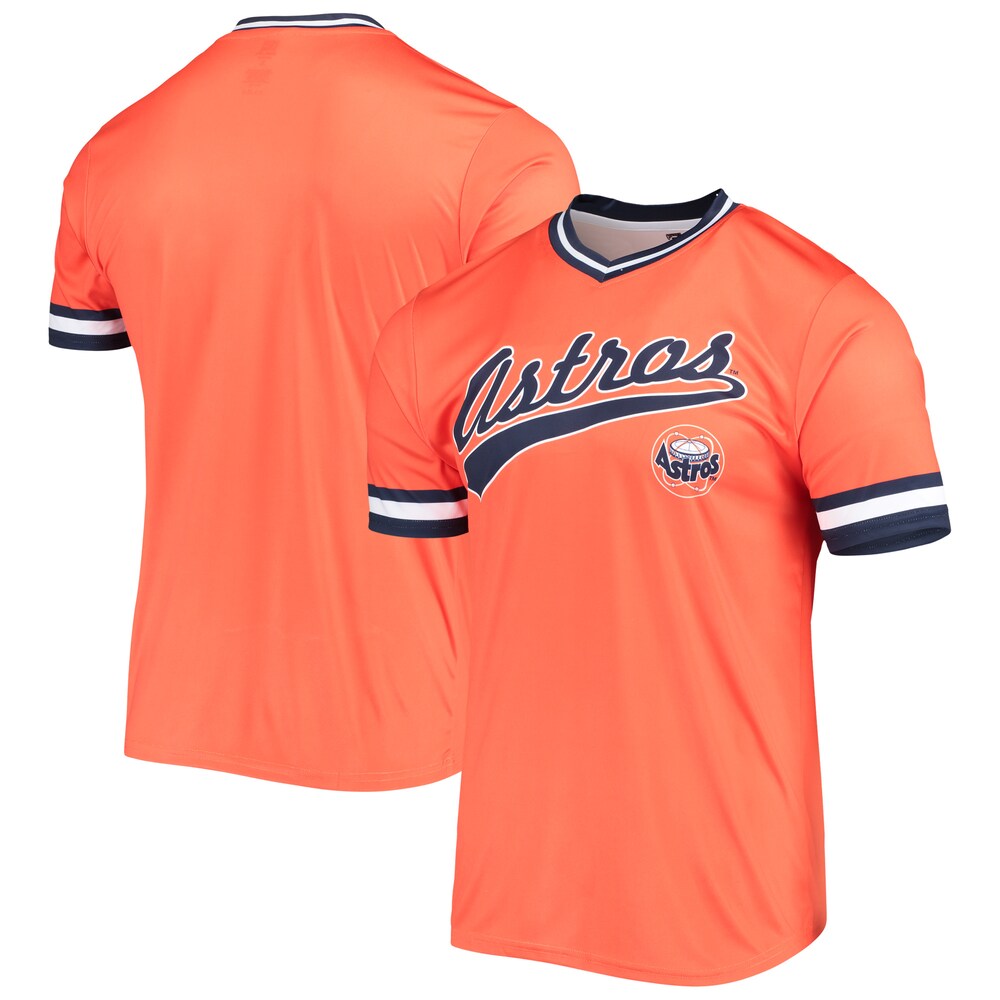 Houston Astros Stitches Cooperstown Collection V-Neck Team Color Jersey - Orange/Navy