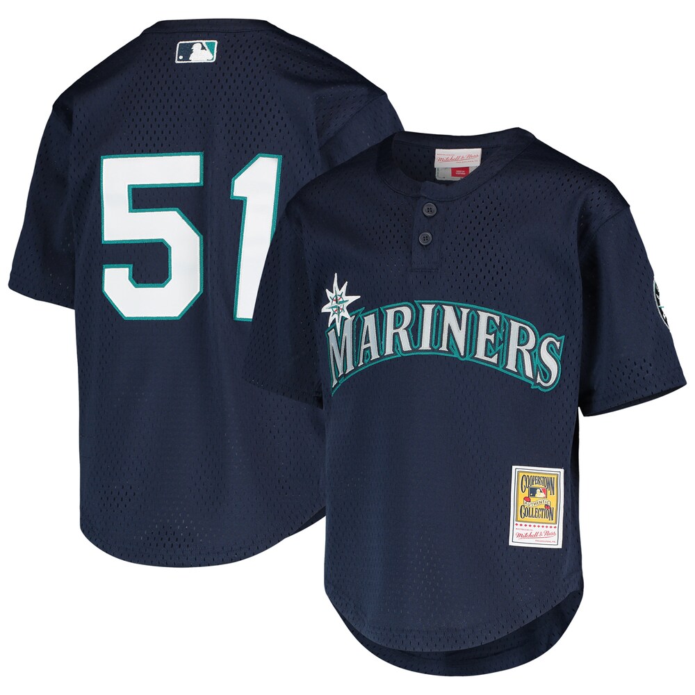 Ichiro Suzuki Seattle Mariners Mitchell x Ness Youth Cooperstown Collection Mesh Batting Practice Jersey | Navy