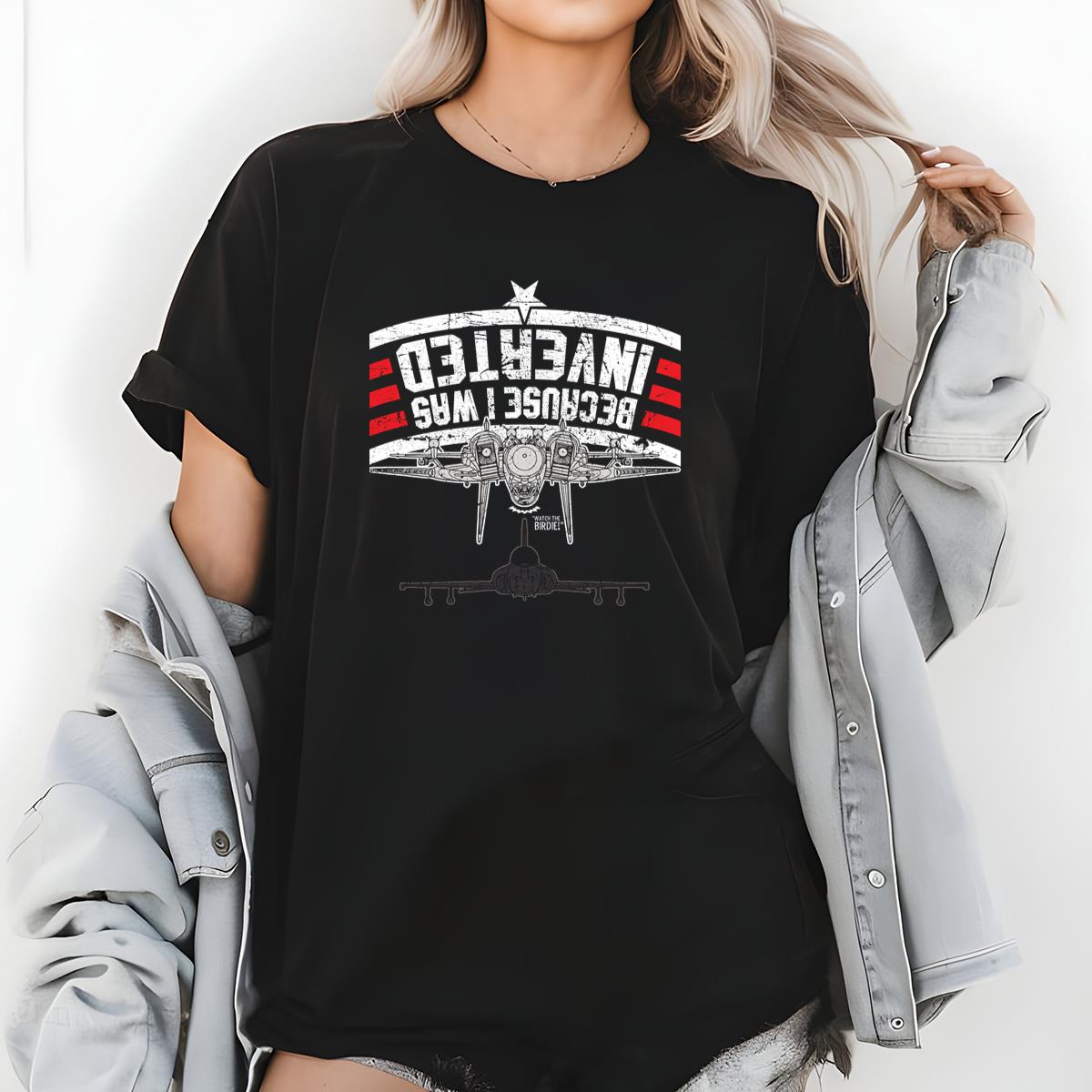 Inverted Airplane Watch The Birdie Distressed Graphic Tee