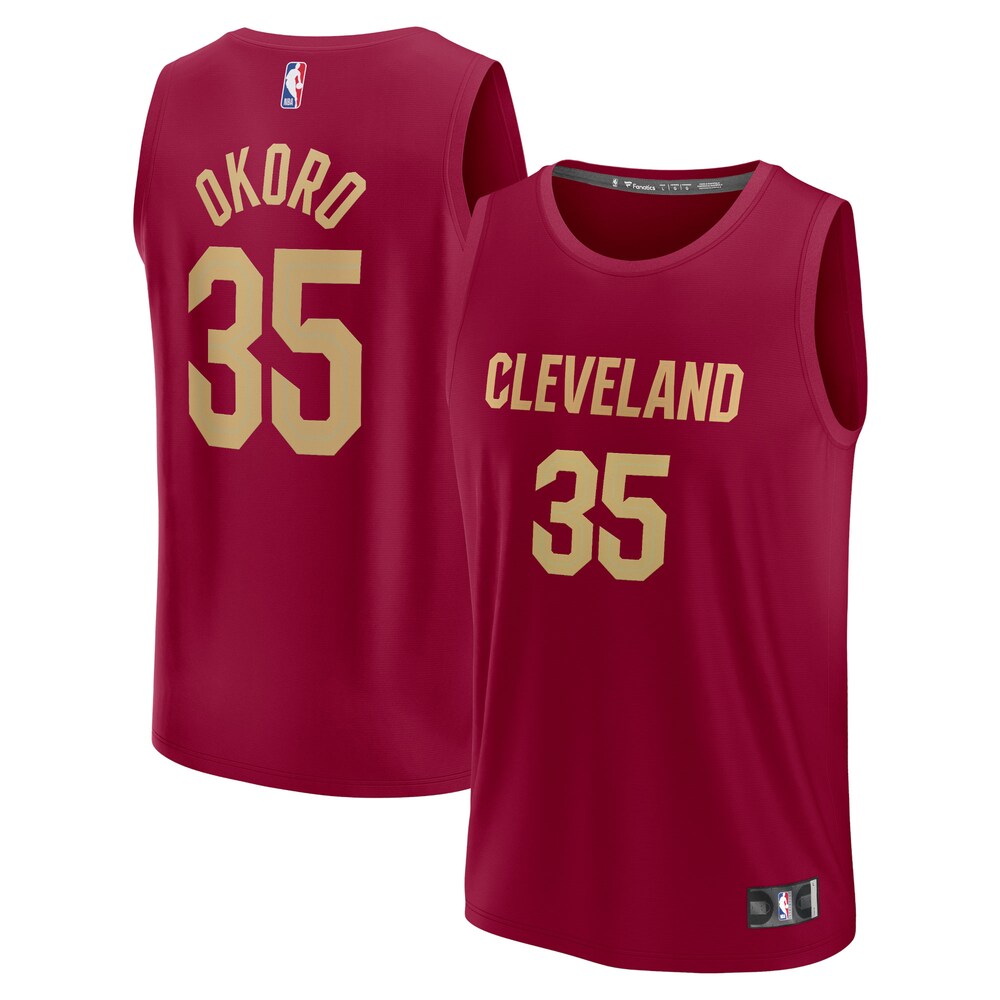 Isaac Okoro Cleveland Cavaliers Fanatics Fast Break Replica Jersey | Icon Edition | Wine