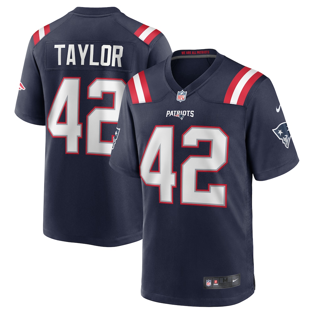 J.J. Taylor New England Patriots Team Game Jersey | Navy