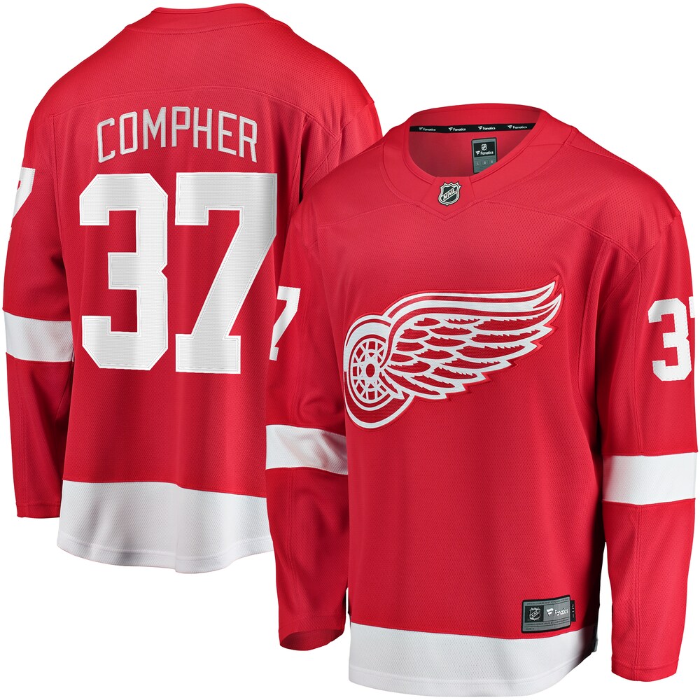 J.T. Compher Detroit Red Wings Fanatics Branded Home Breakaway Jersey - Red