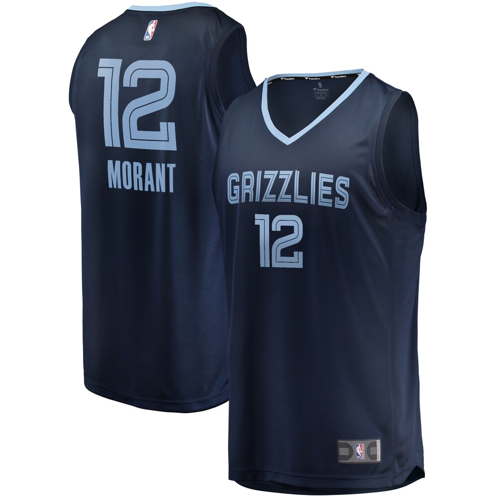 Ja Morant Memphis Grizzlies Fanatics Fast Break Replica Jersey Navy - Icon Edition