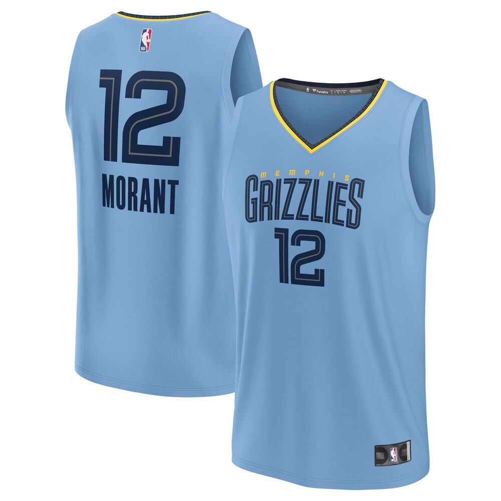 Ja Morant Memphis Grizzlies Fanatics Fast Break Replica Player Jersey - Statement Edition - Light Blue