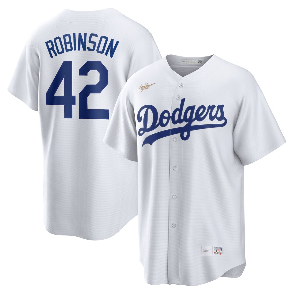 Jackie Robinson Brooklyn Dodgers Home Cooperstown Collection Player Jersey | White