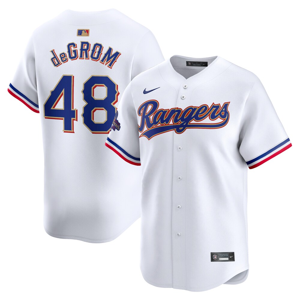 Jacob deGrom Texas Rangers 2024 Gold Collection Limited Player Jersey – White