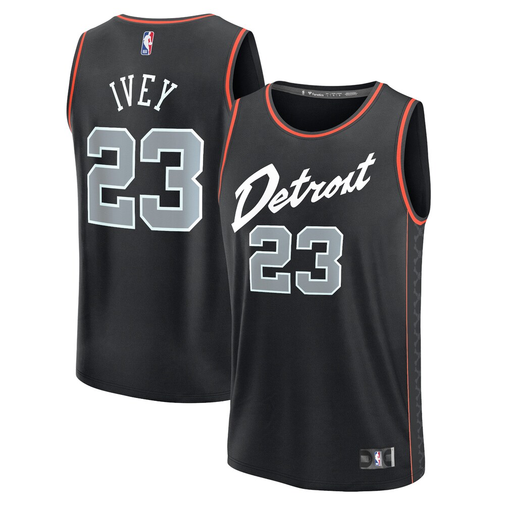 Jaden Ivey Detroit Pistons Fanatics Branded Unisex 2023/24 Fast Break Jersey - Black - City Edition
