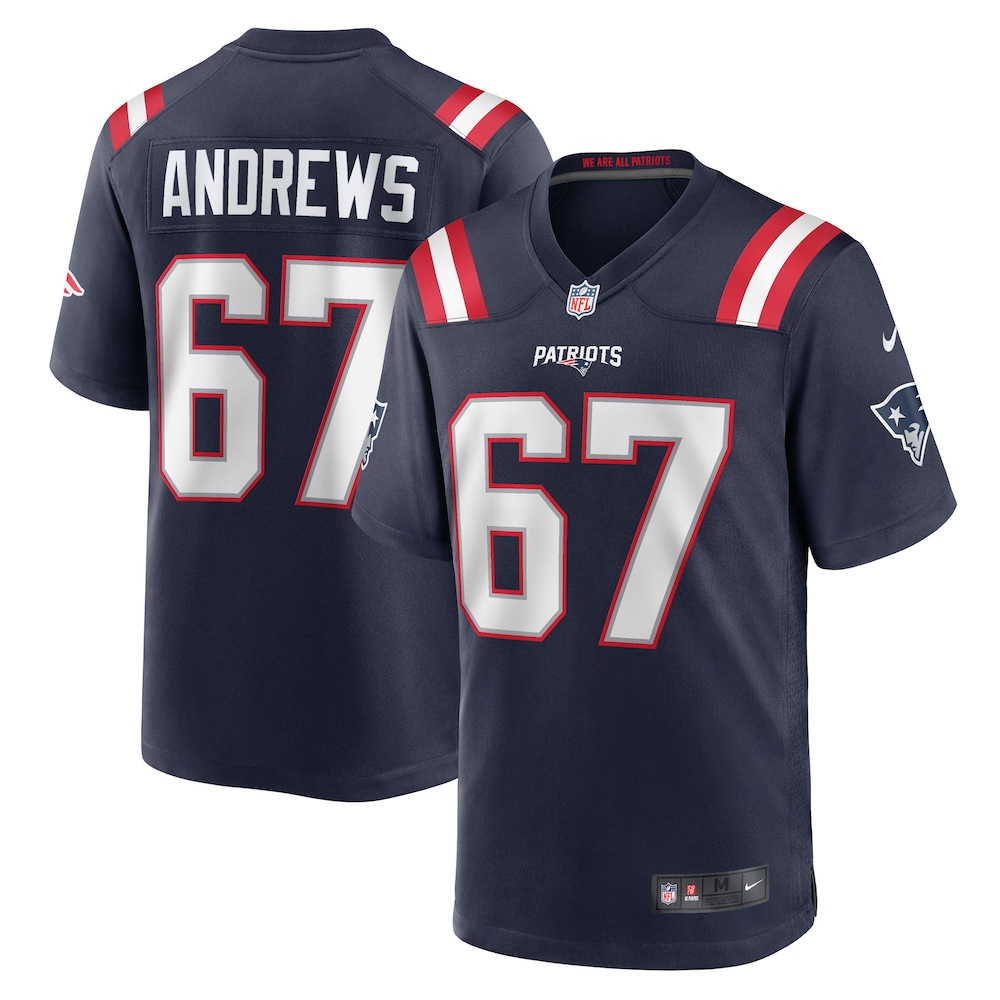 Jake Andrews New England Patriots Team Game Jersey |  Navy