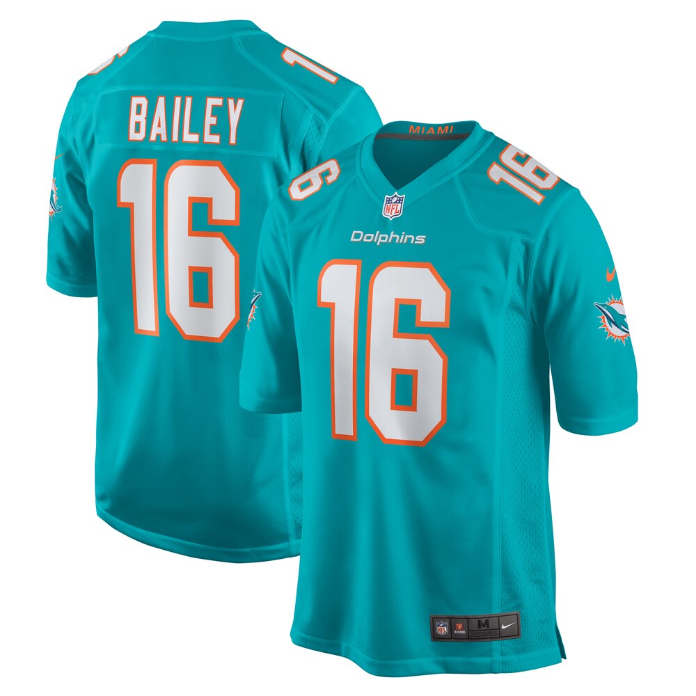 Jake Bailey Miami Dolphins Nike Game Player Jersey - Aqua