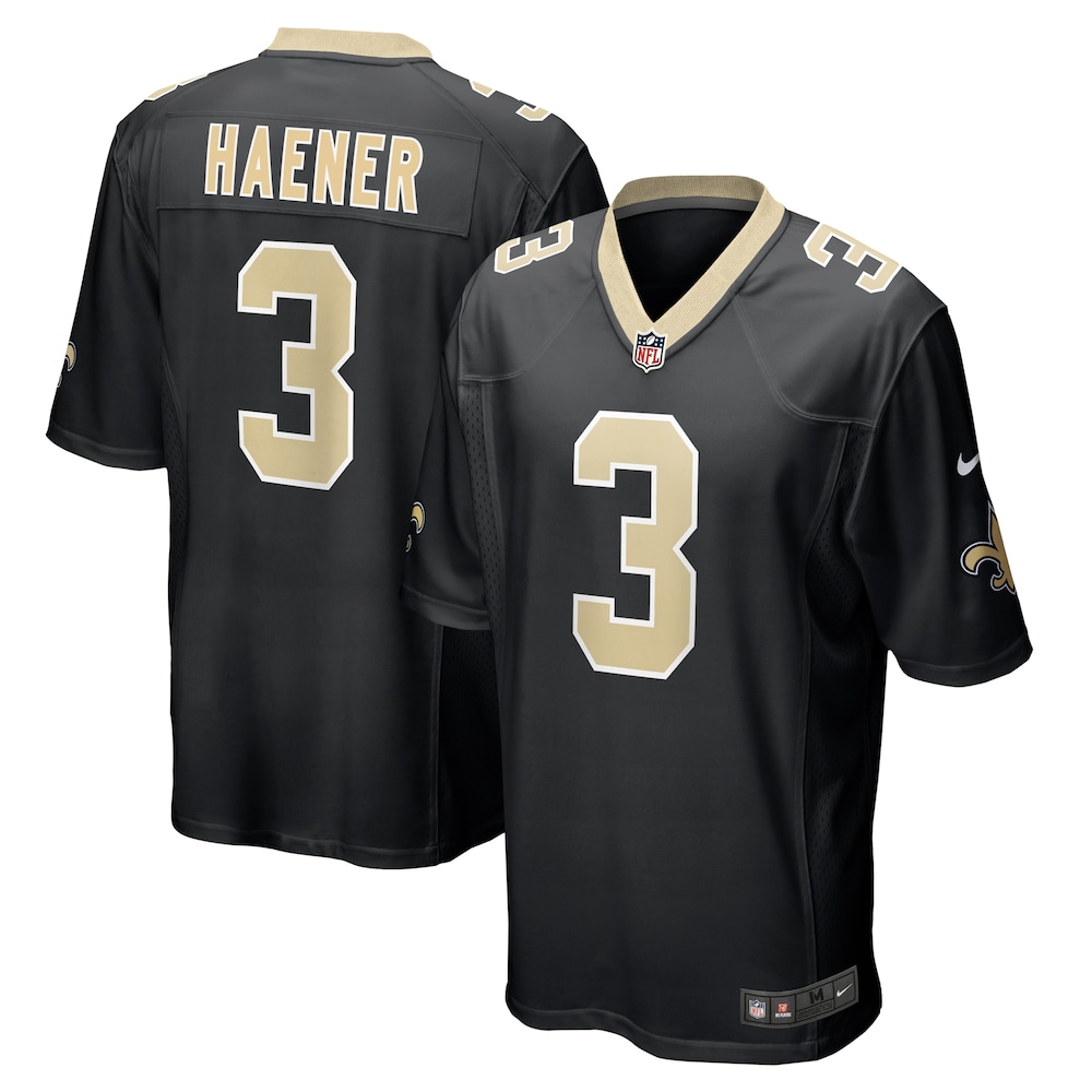 Jake Haener New Orleans Saints Team Game Jersey -  Black