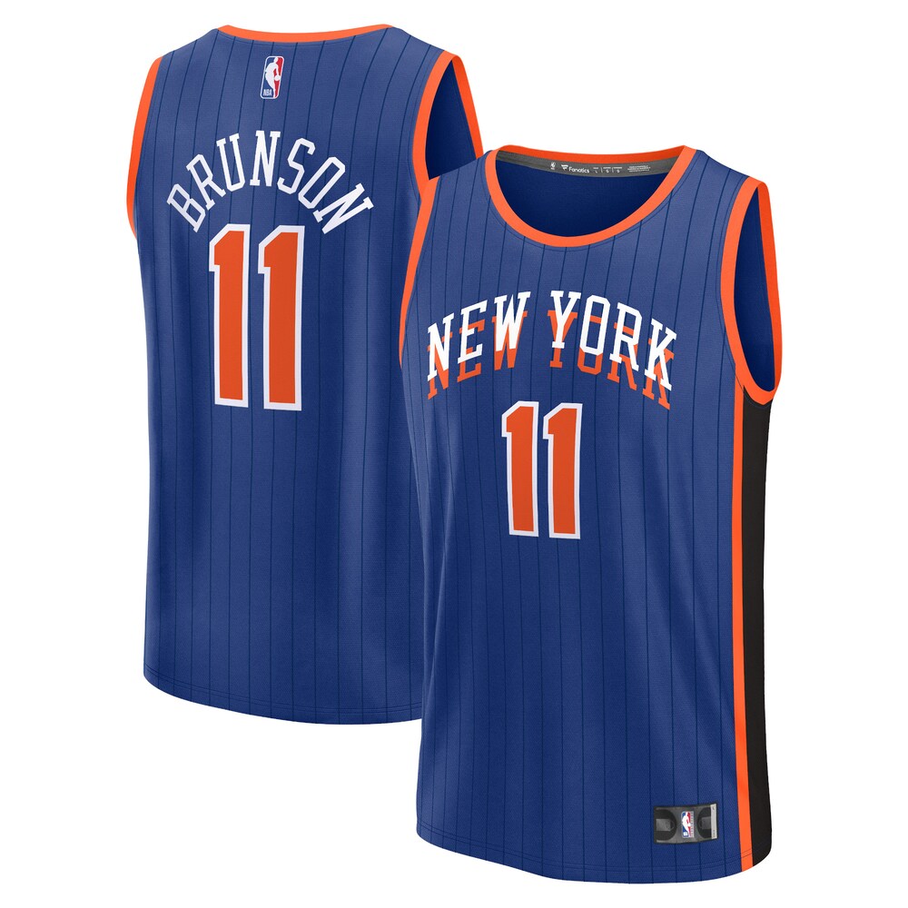 Jalen Brunson New York Knicks Fanatics Branded Youth 2023/24 Fast Break Jersey - Blue - City Edition