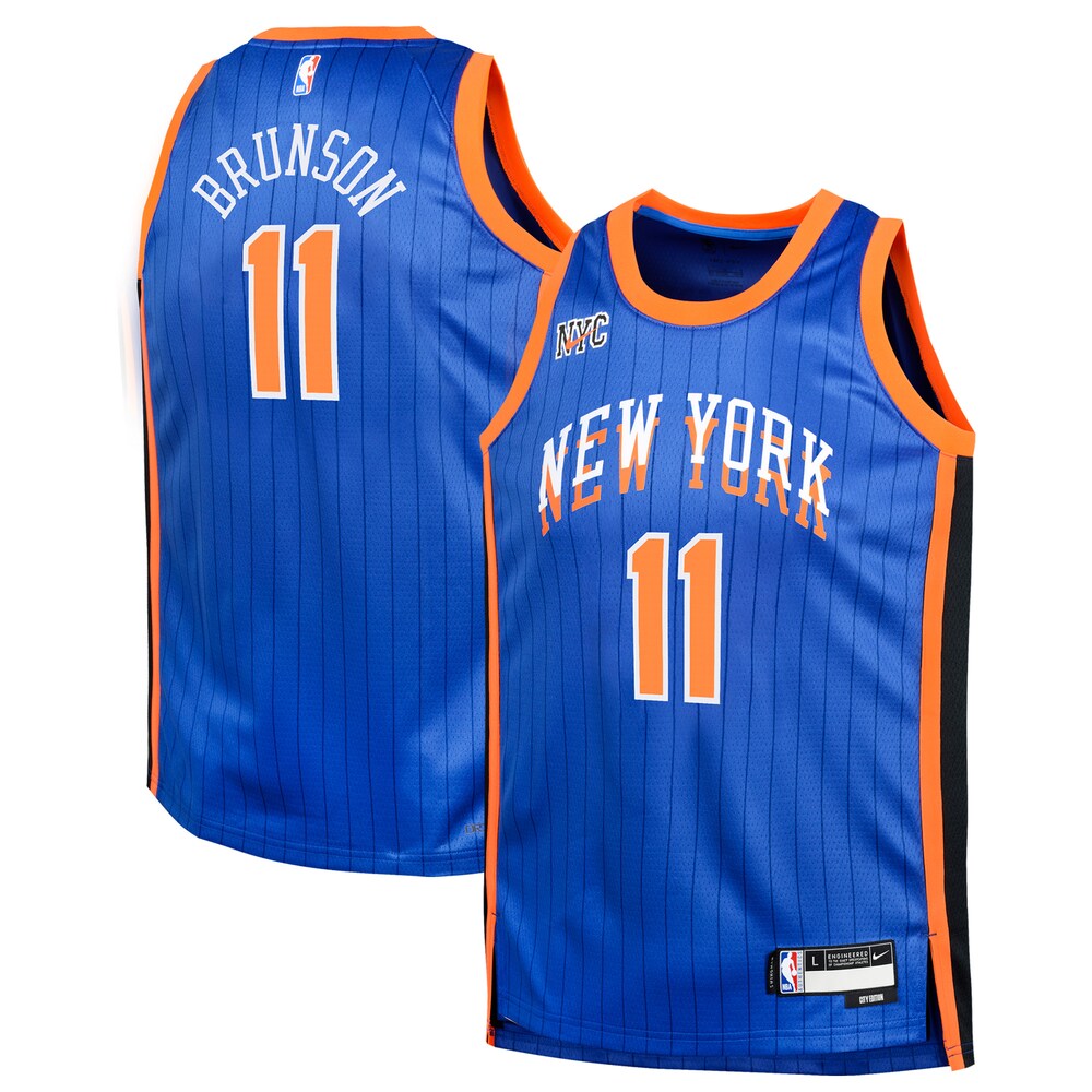 Jalen Brunson New York Knicks Nike Youth 2023/24 Swingman Replica Jersey - City Edition - Blue
