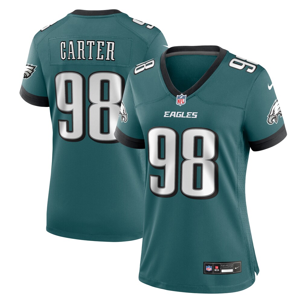 Jalen Carter Philadelphia Eagles Women's Team Game Jersey | Midnight Green