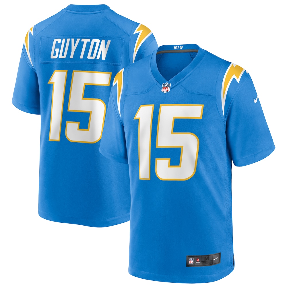 Jalen Guyton Los Angeles Chargers Game Player Jersey | Powder Blue